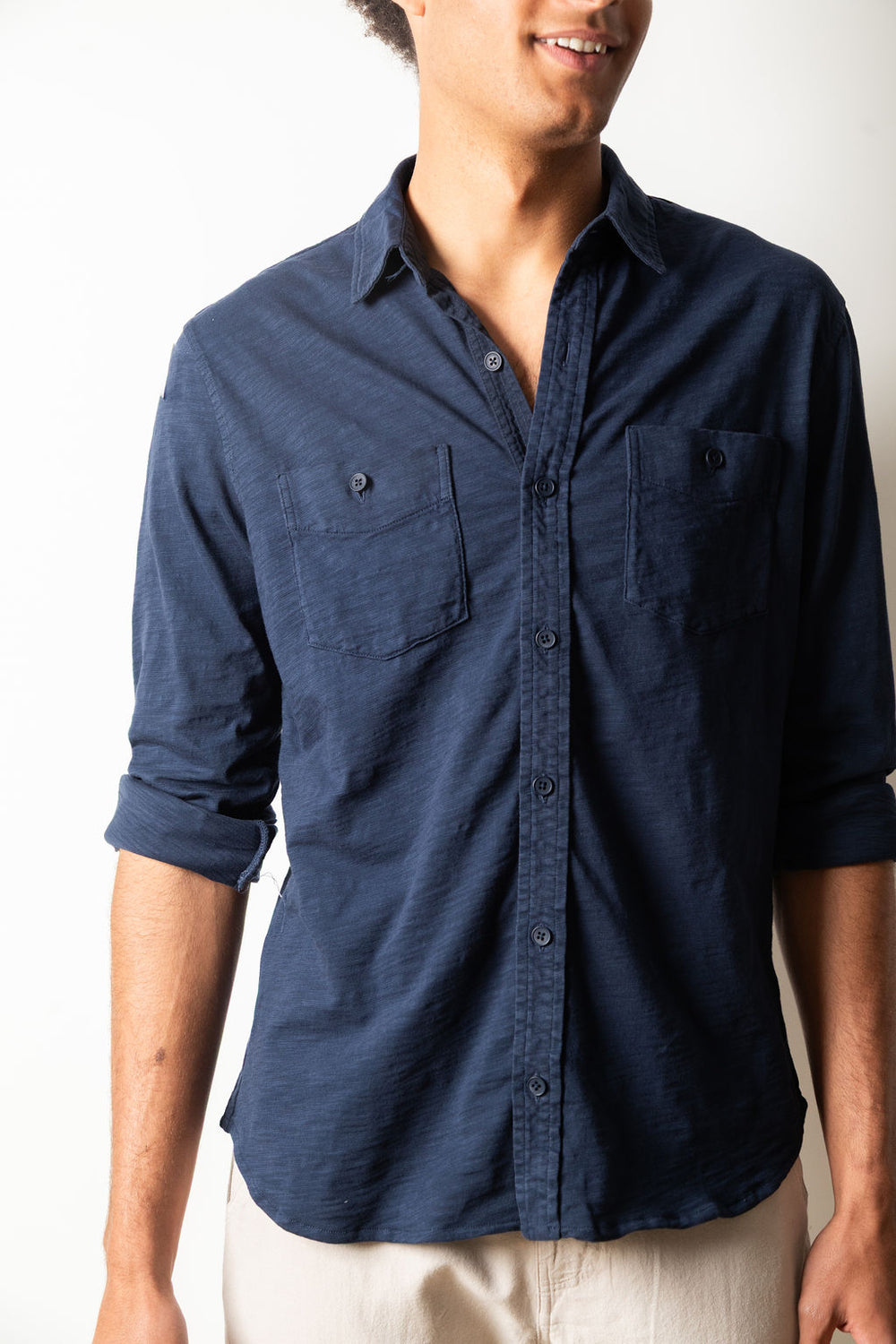MIKE BUTTON UP | Dark Indigo