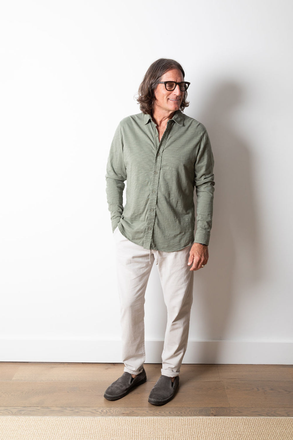 MIKE BUTTON UP without pockets | Sage