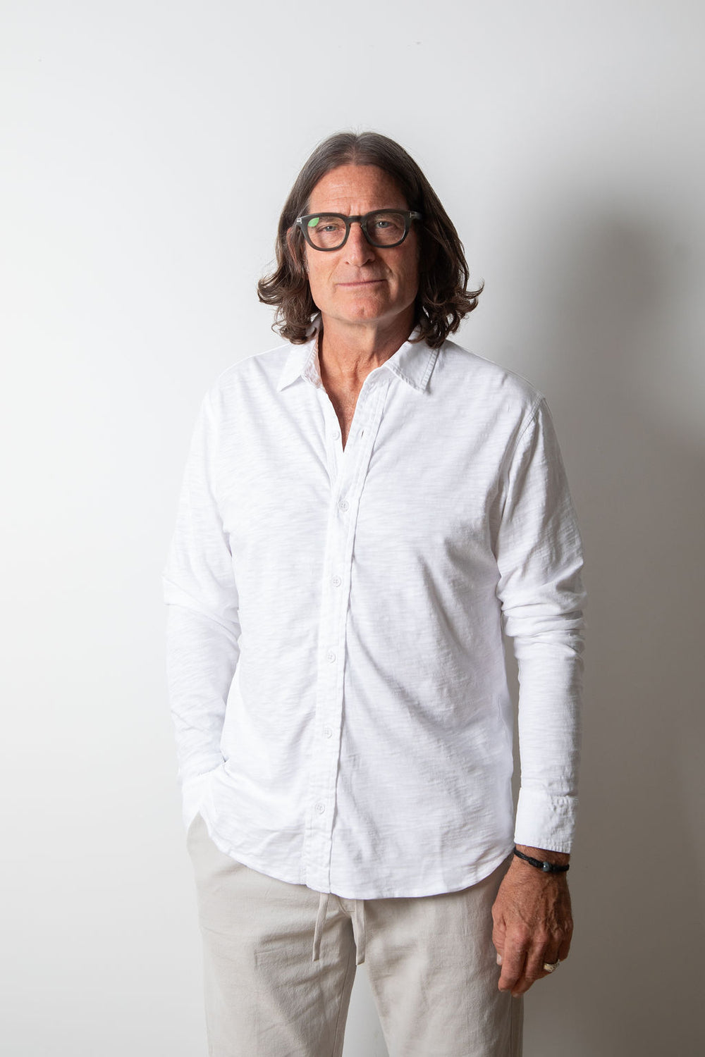 MIKE BUTTON UP without pockets | White