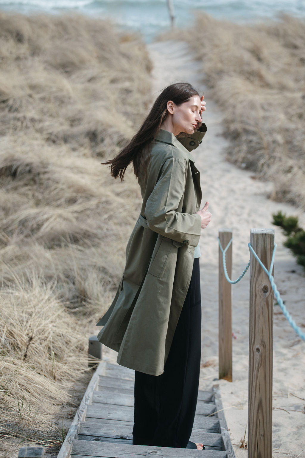 
                  
                    Noemi Trench Coat | Military
                  
                