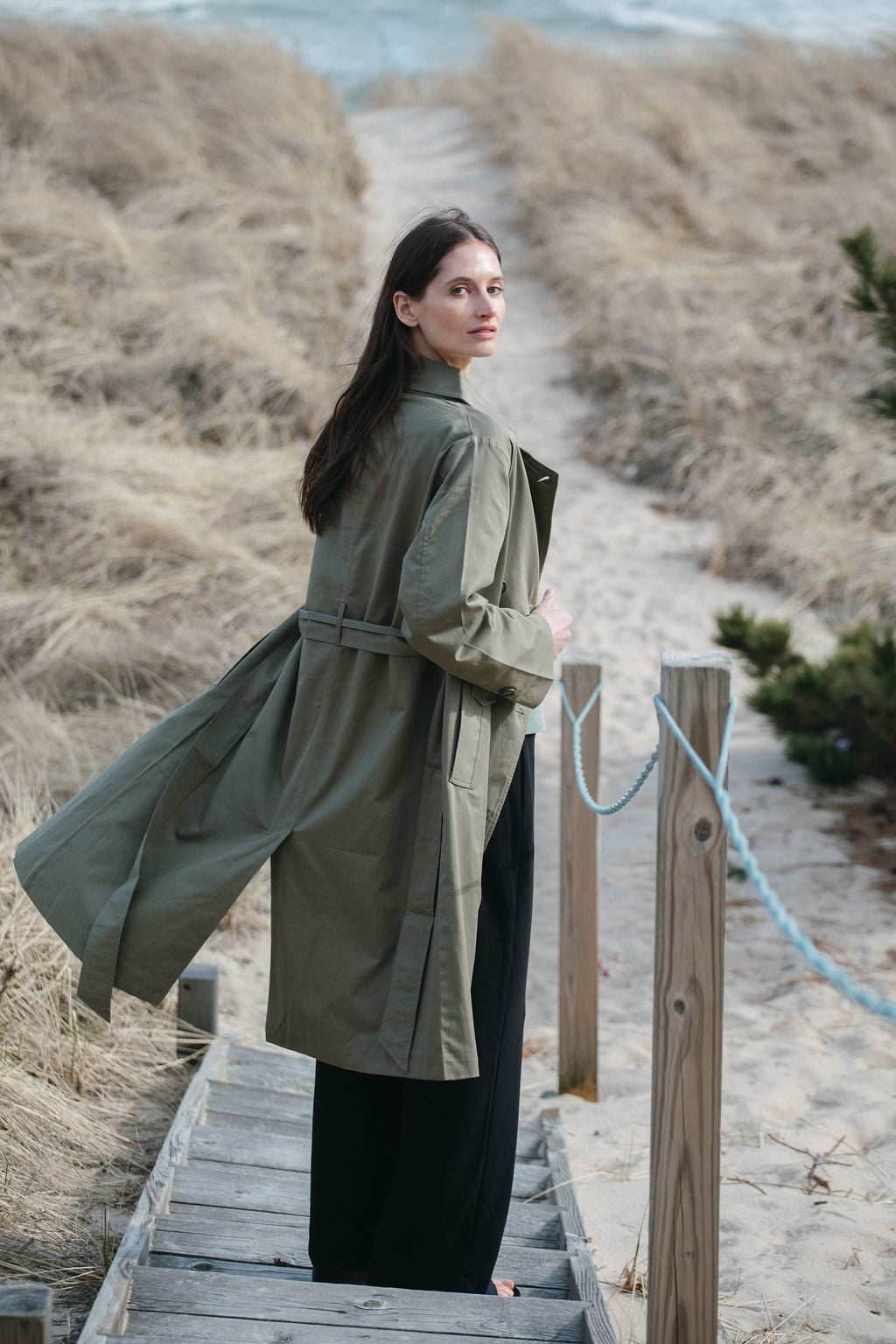 
                  
                    Noemi Trench Coat | Military
                  
                
