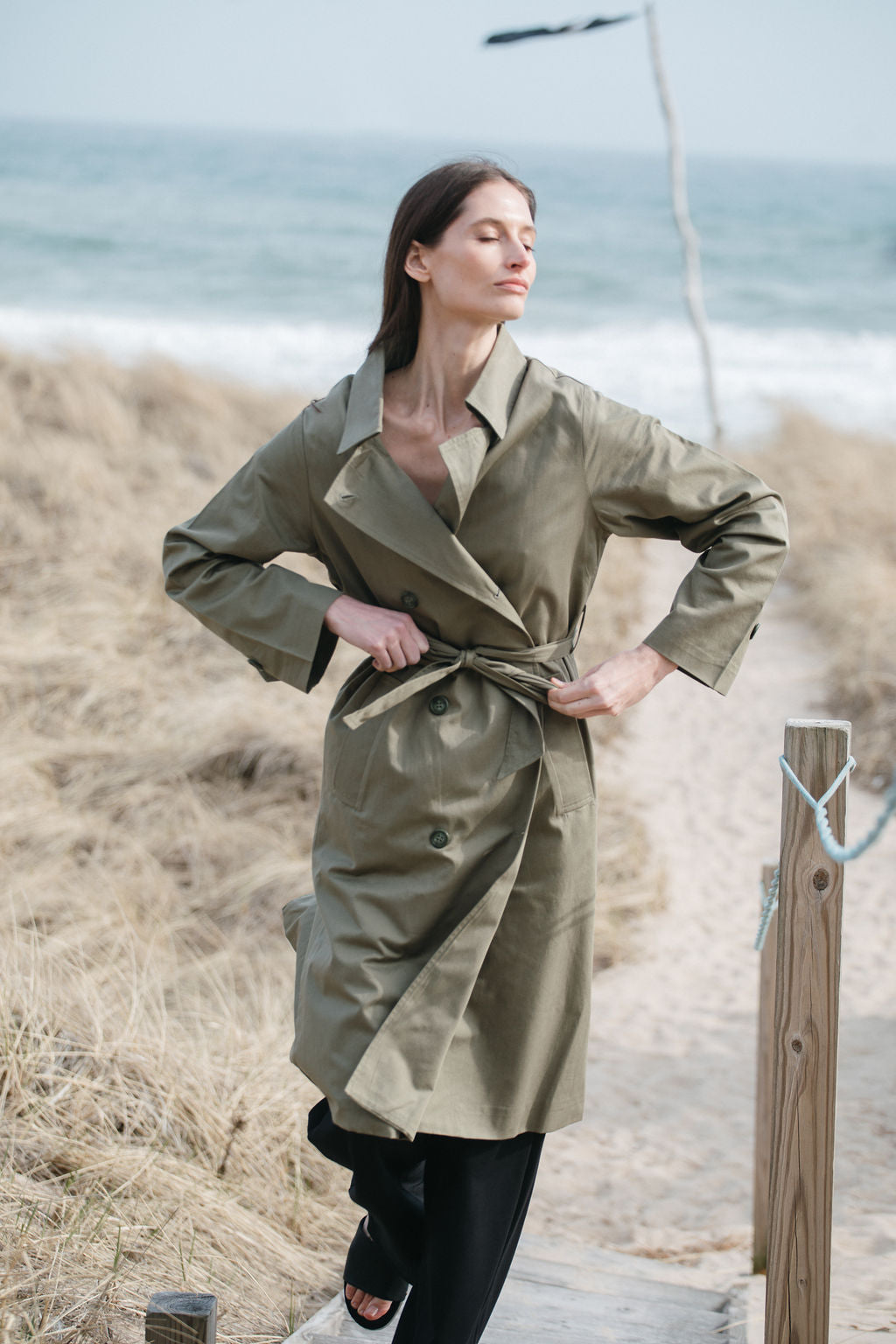 
                  
                    Noemi Trench Coat | Military
                  
                