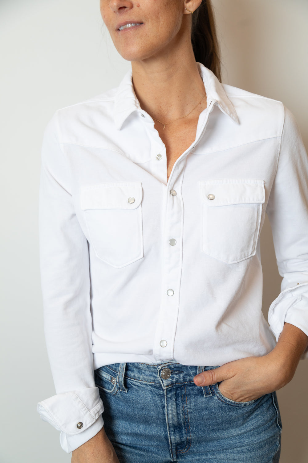 Gabby Western Shirt | White