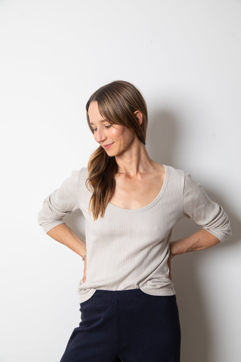 Janice LS Scoop Neck | Sand