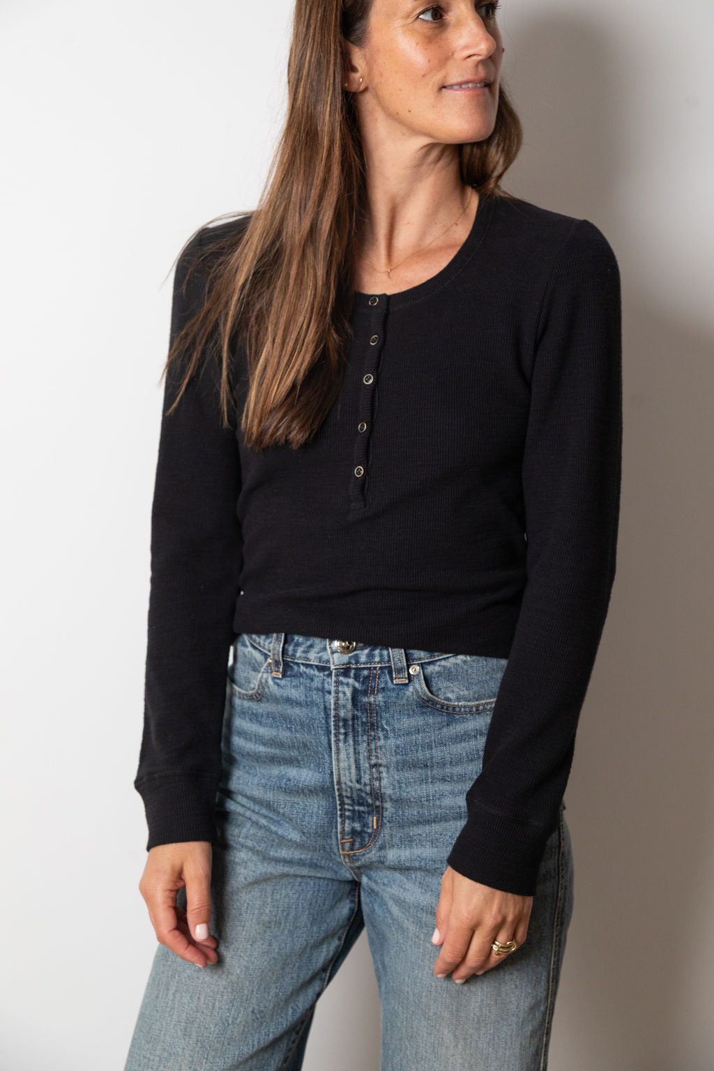 
                  
                    Ada Waffle Henley | Black
                  
                