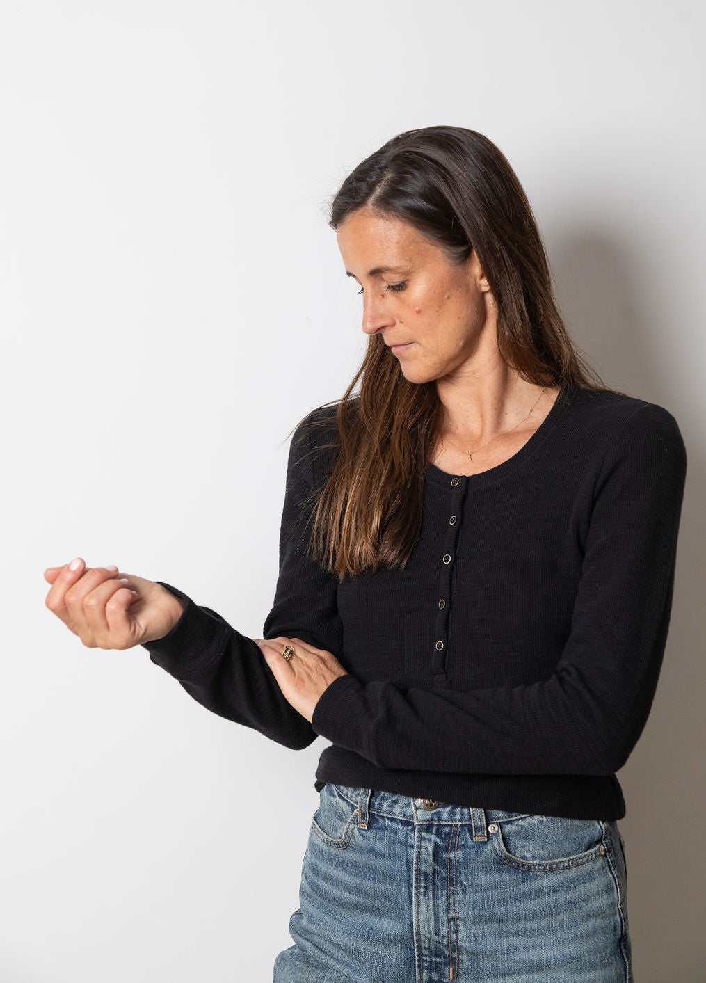 
                  
                    Ada Waffle Henley | Black
                  
                