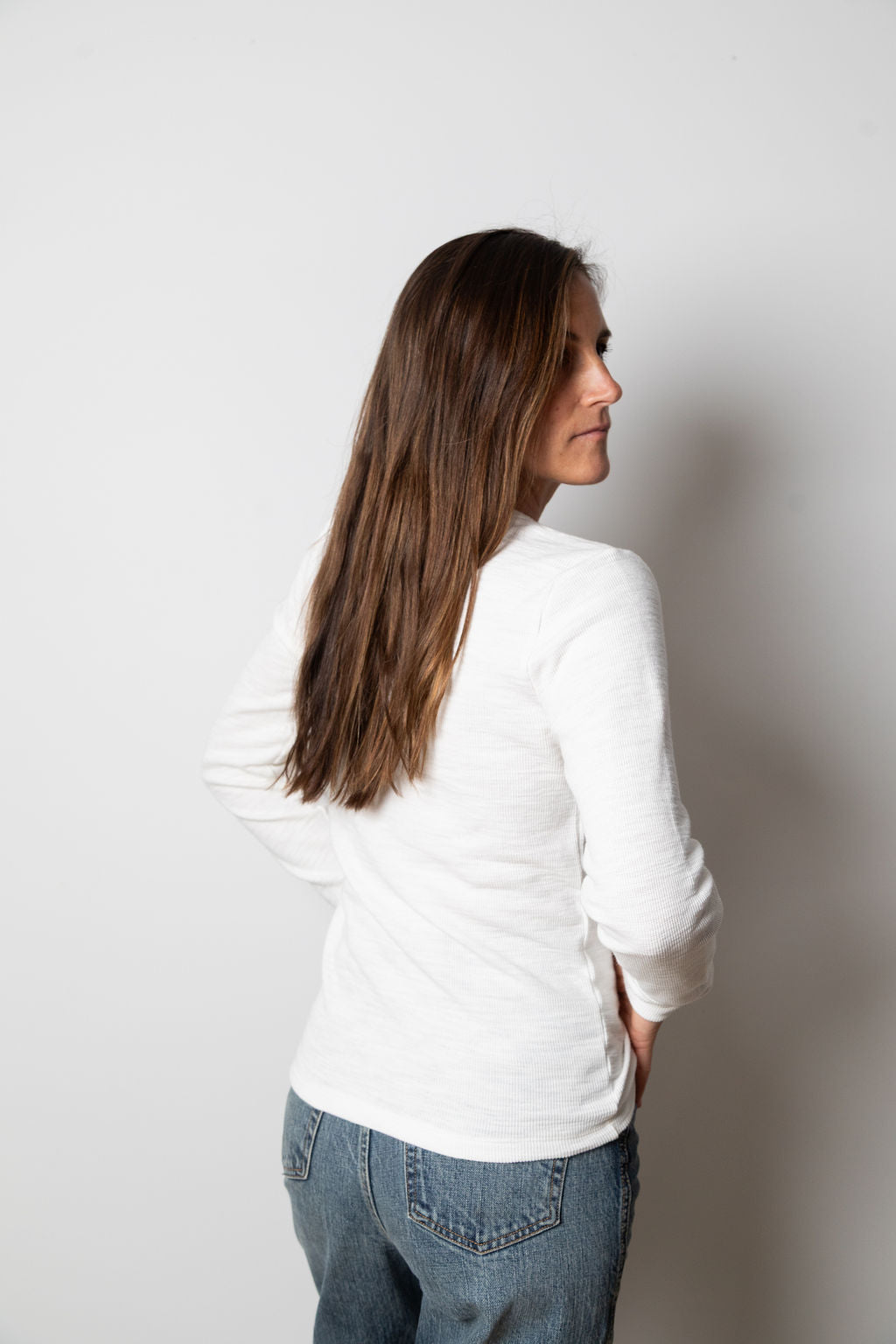 
                  
                    Ada Waffle Henley | White
                  
                