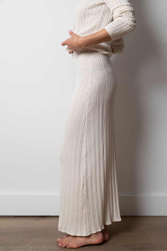
                  
                    Sabra Pointelle Skirt | Ecru
                  
                