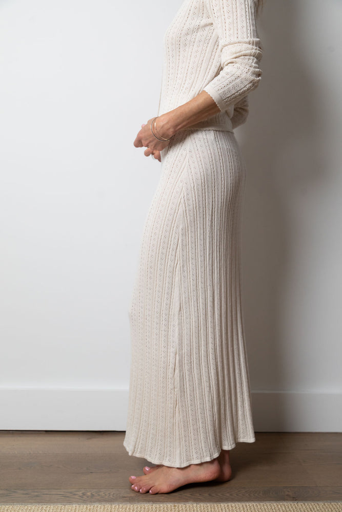 
                  
                    Sabra Pointelle Skirt | Ecru
                  
                