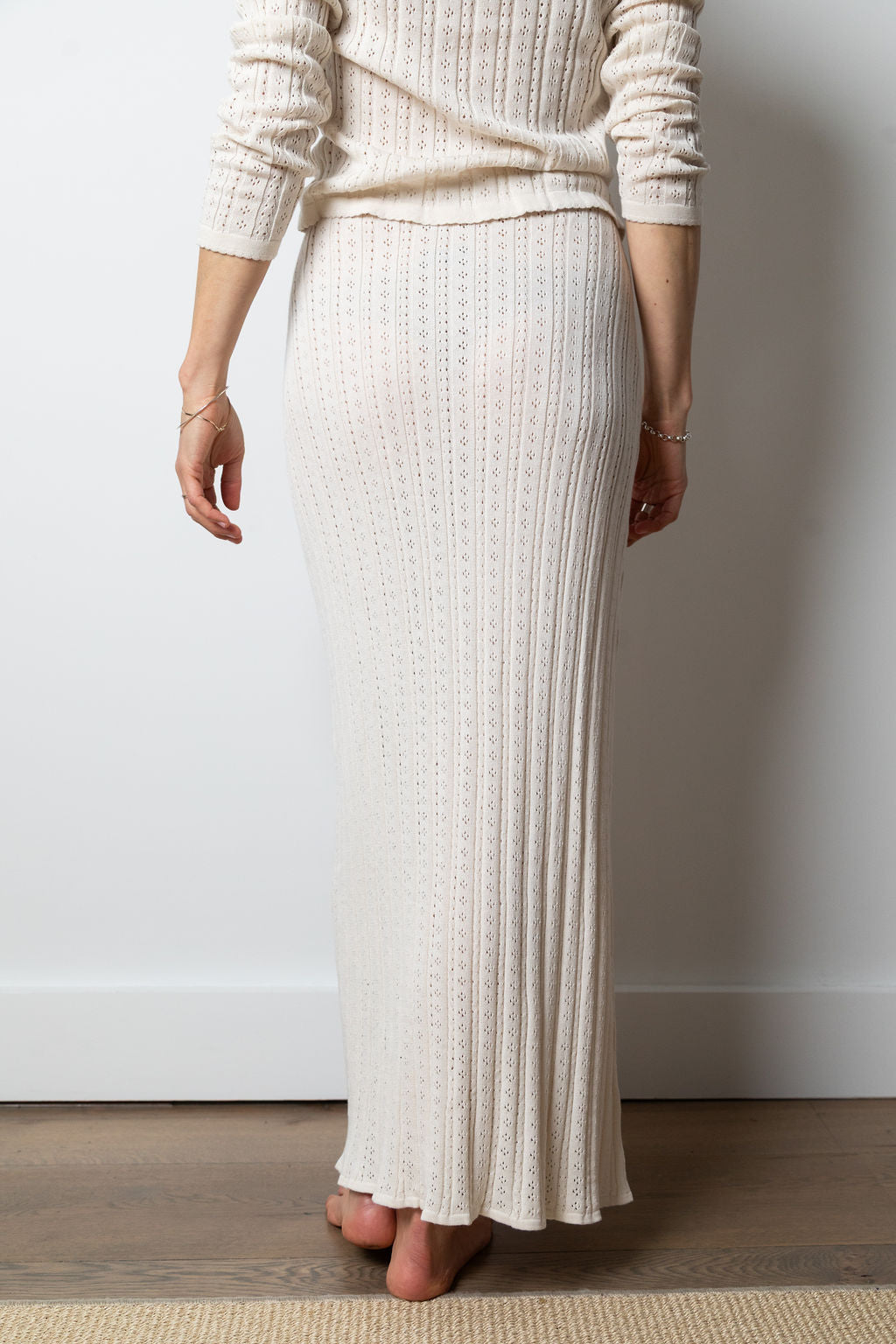 
                  
                    Sabra Pointelle Skirt | Ecru
                  
                