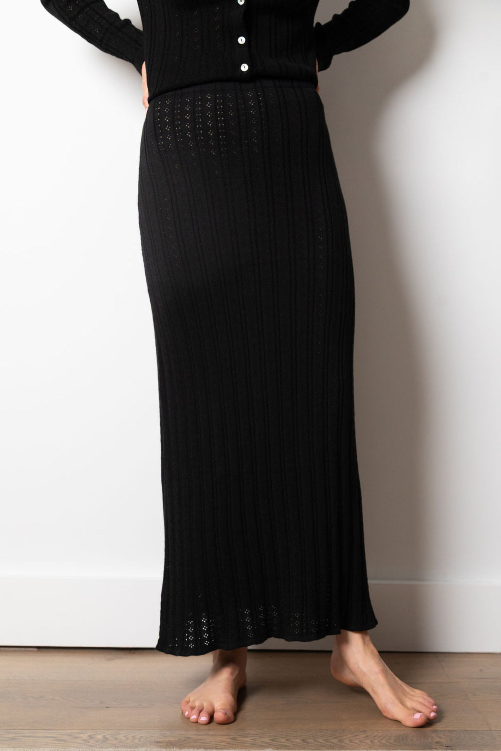 Sabra Pointelle Skirt | Black