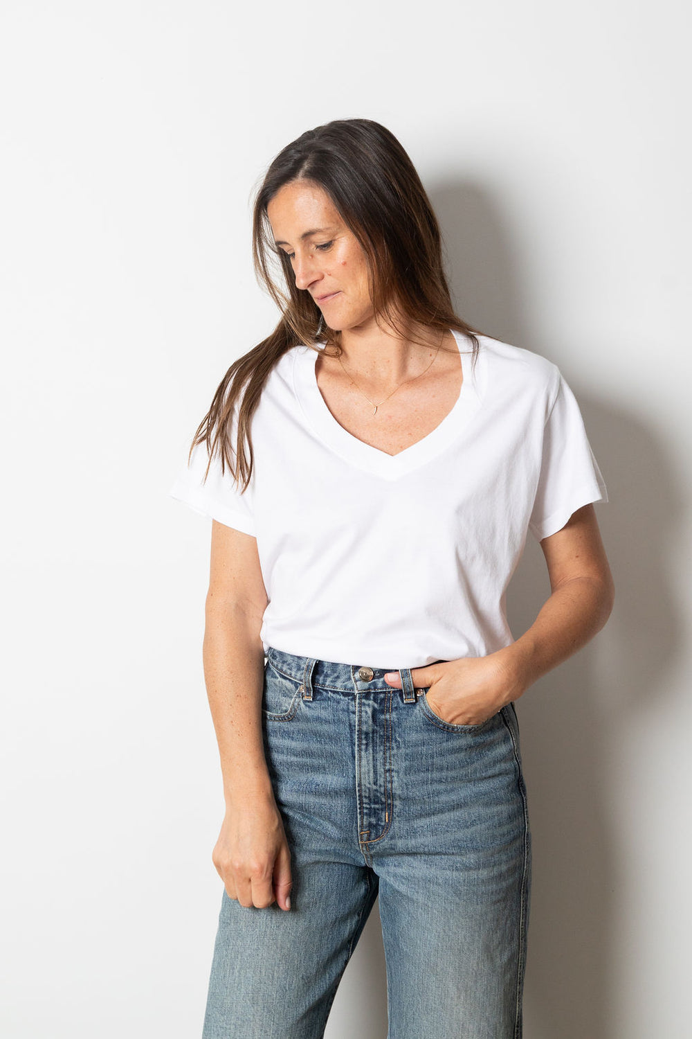 Brittany V Neck | White