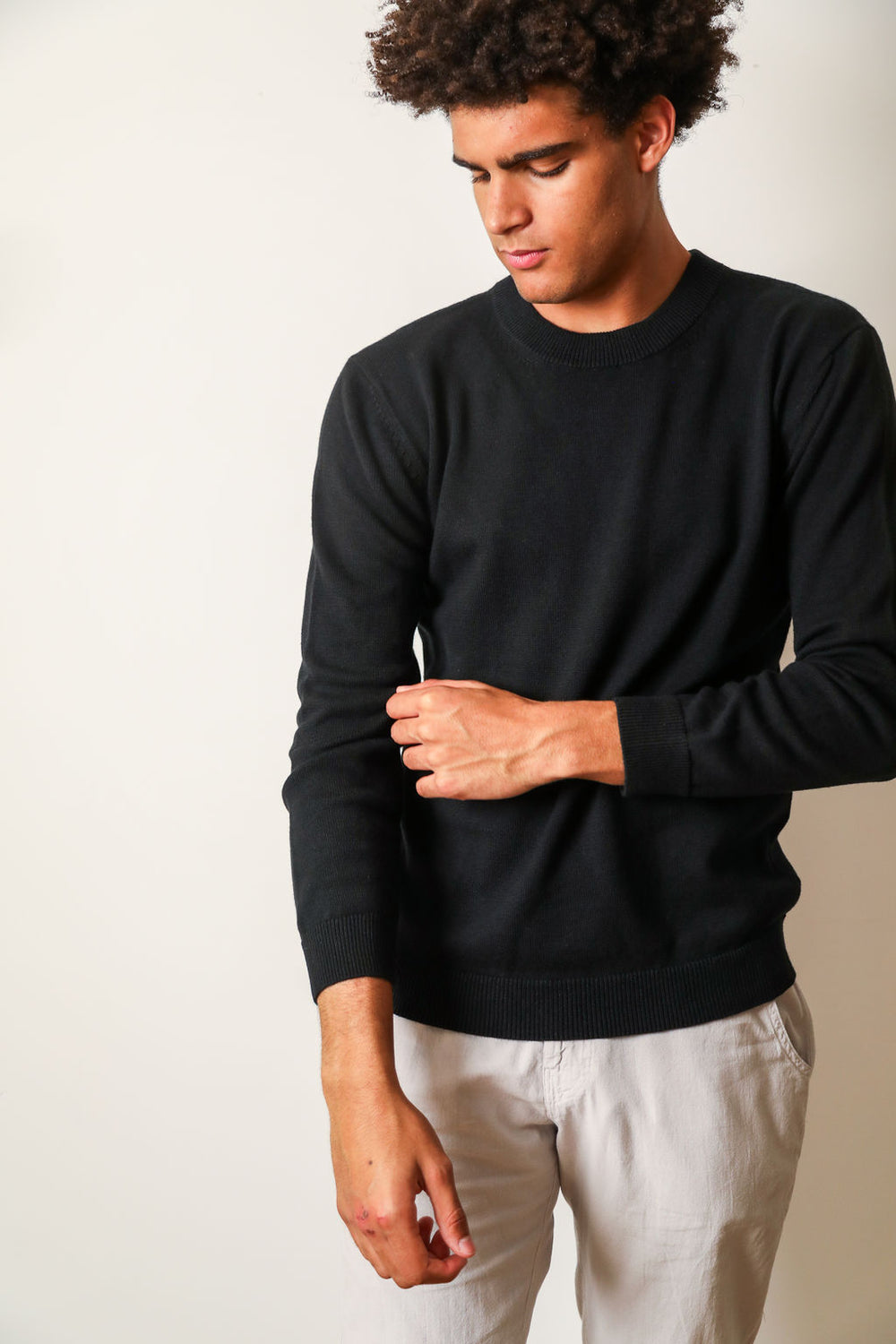 FRANKLYN CREW NECK SWEATER | Black