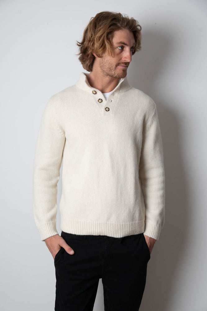
                  
                    JAMES QUARTER BUTTON | Ivory Alpaca
                  
                