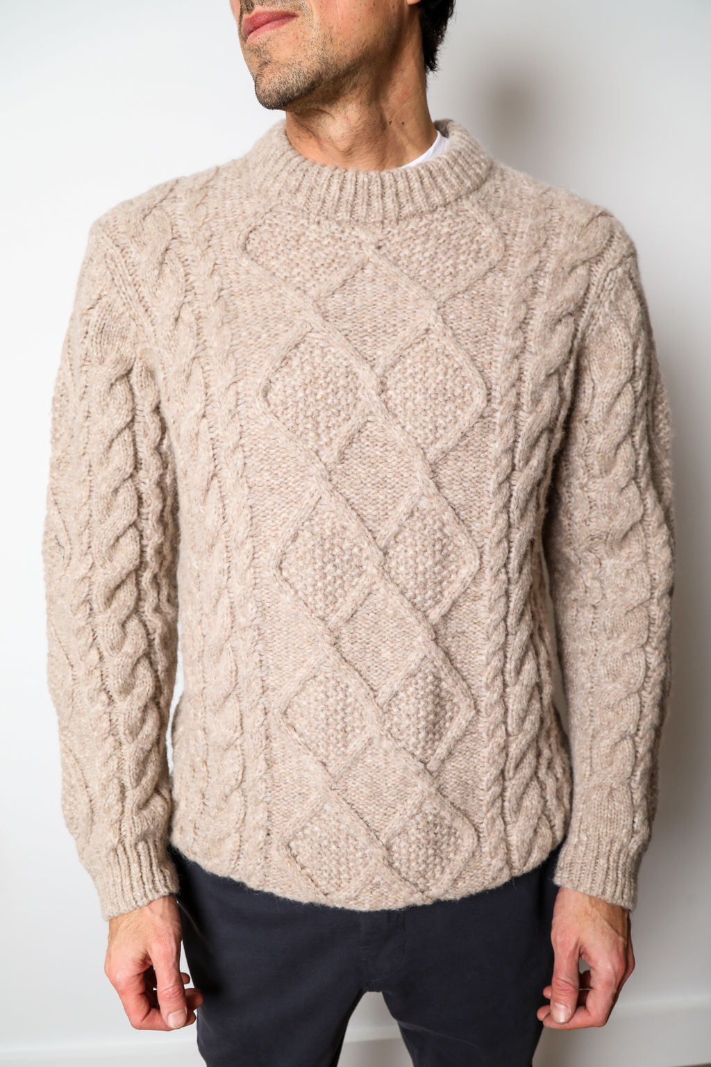 
                  
                    Colin Cable Knit Sweater | Oatmeal Alpaca
                  
                