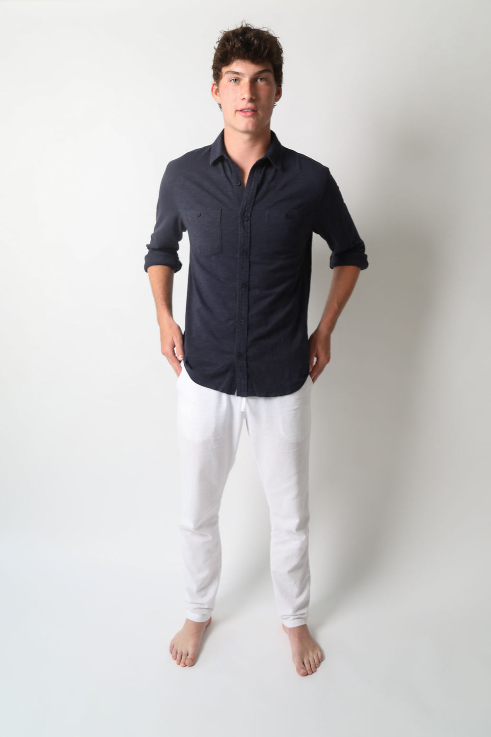 MIKE BUTTON UP | Navy