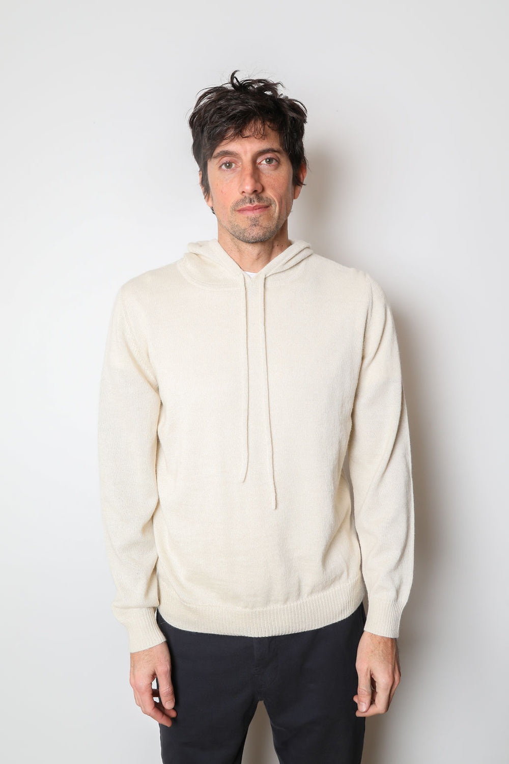 EDWARD ALPACA HOODIE | Ivory