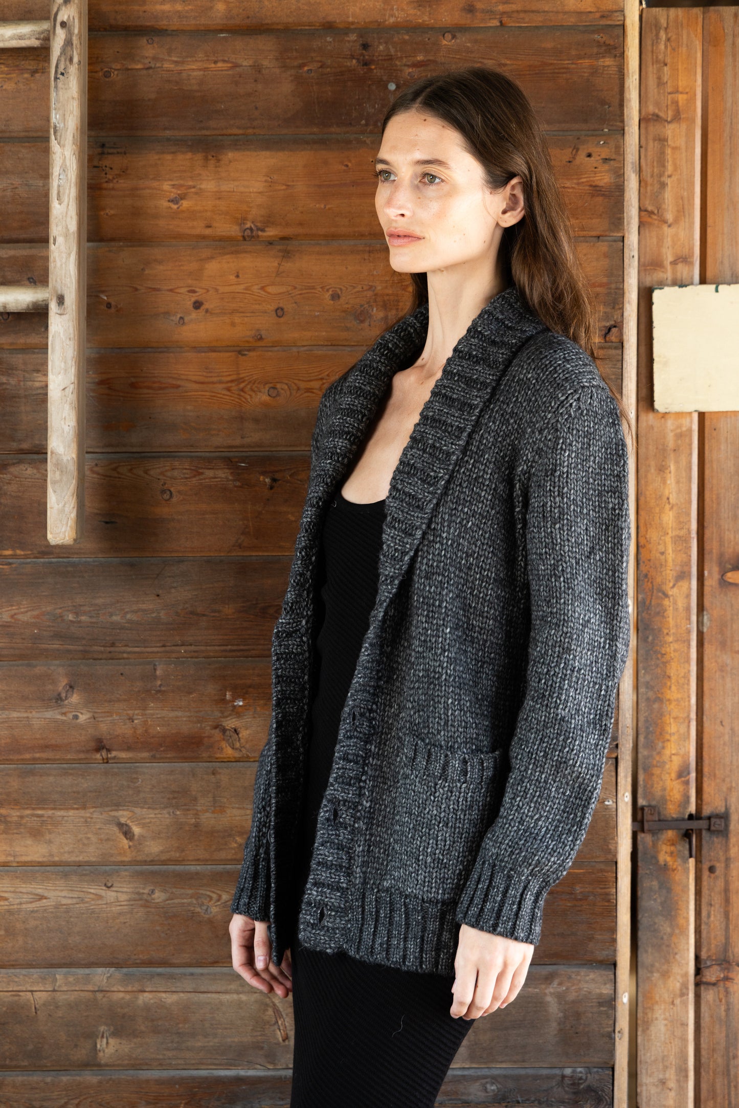 
                  
                    Ian Cardigan Ladies | Charcoal
                  
                