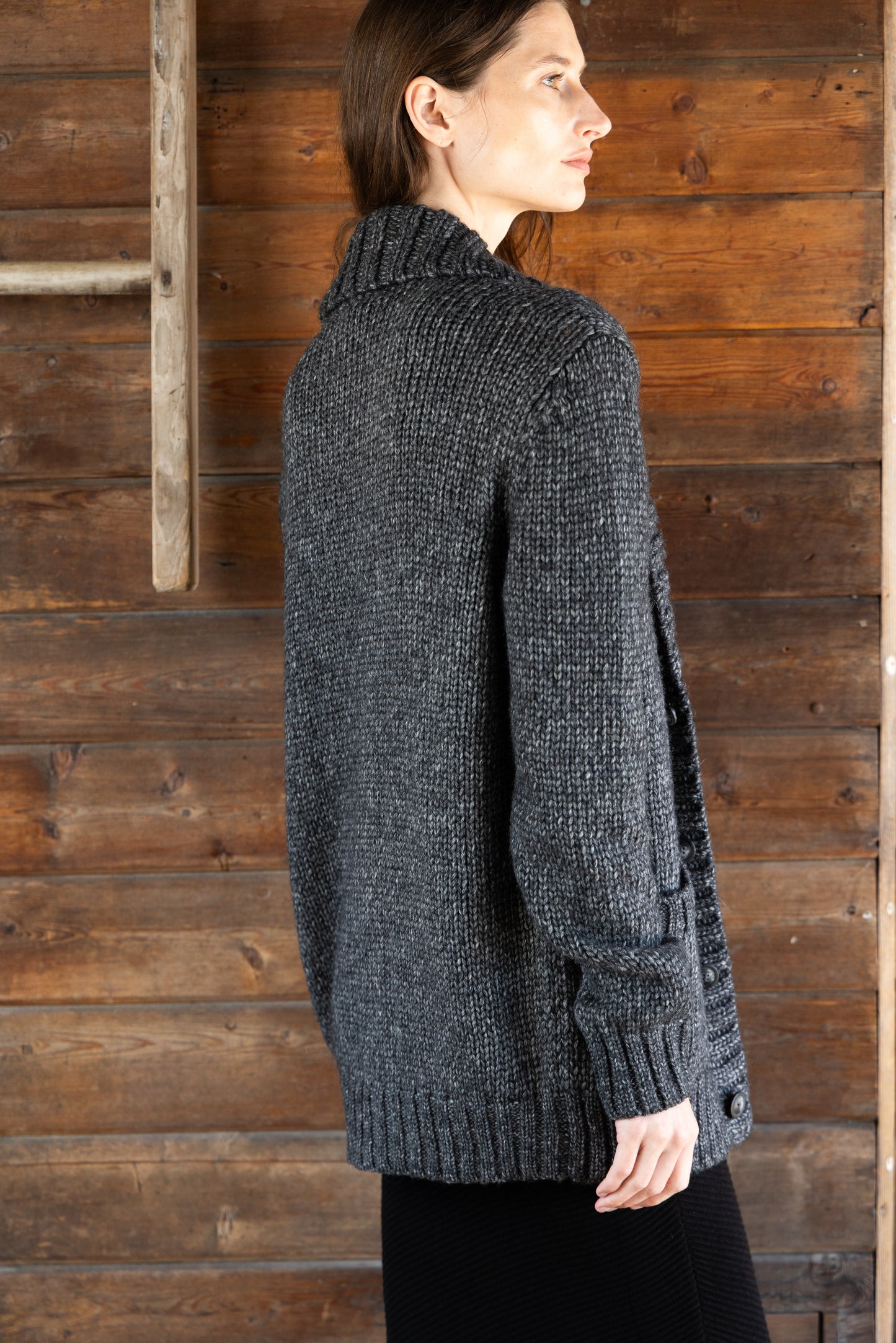 
                  
                    Ian Cardigan Ladies | Charcoal
                  
                