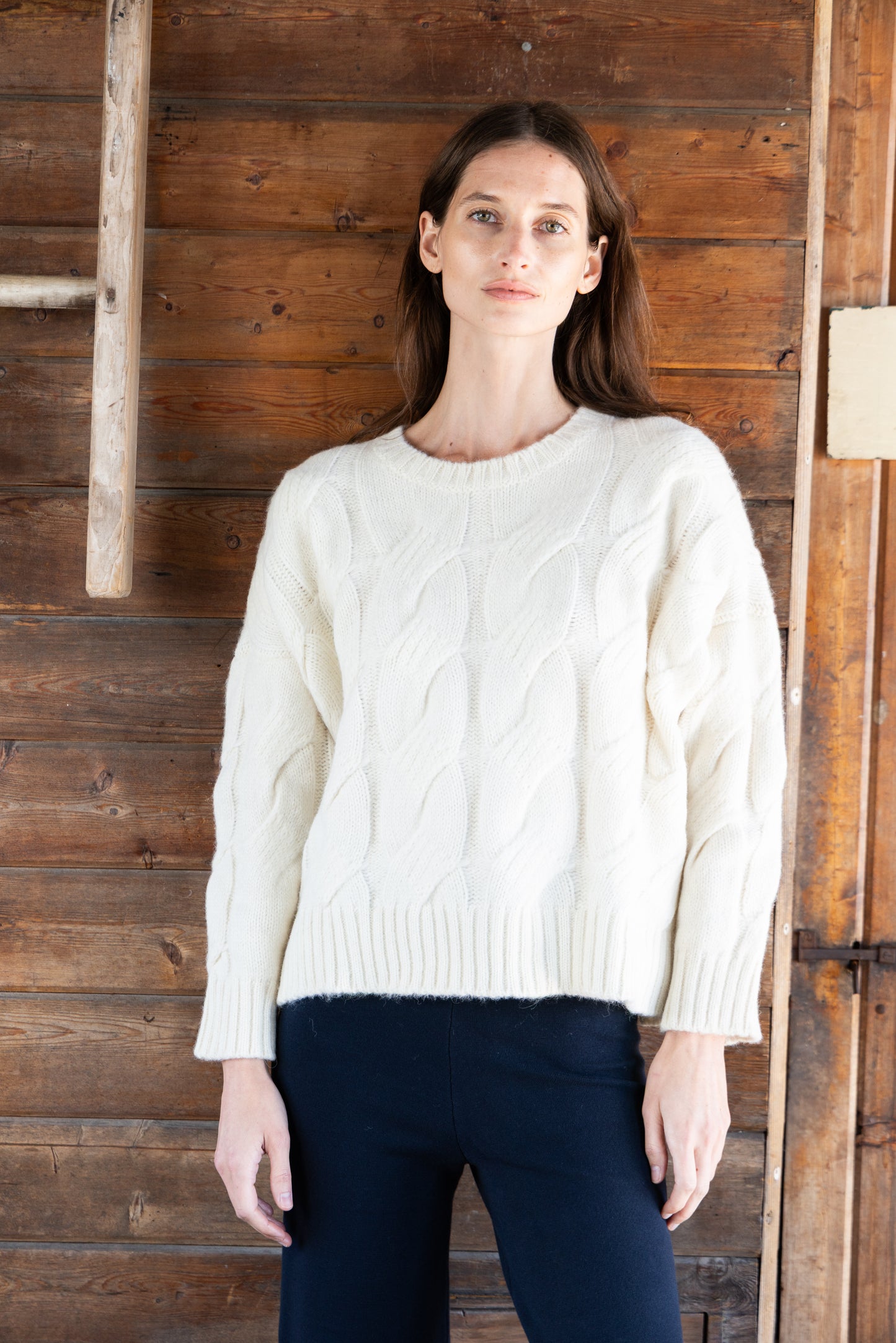 
                  
                    Luiza Cable Knit Sweater | Ivory
                  
                