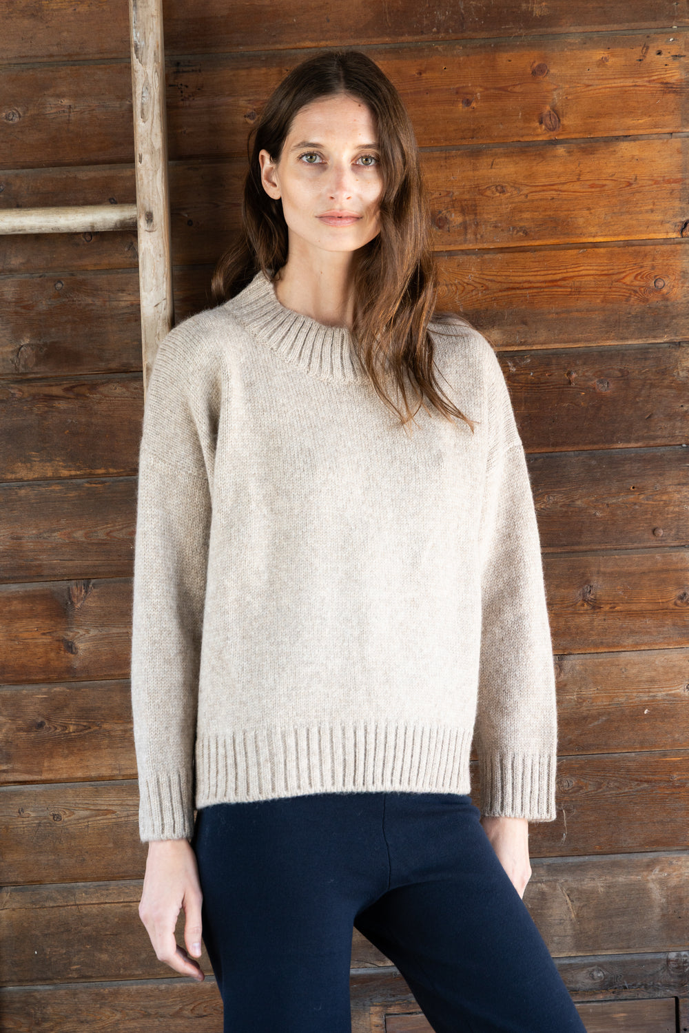 Luiza Jersey Knit Sweater | Oatmeal