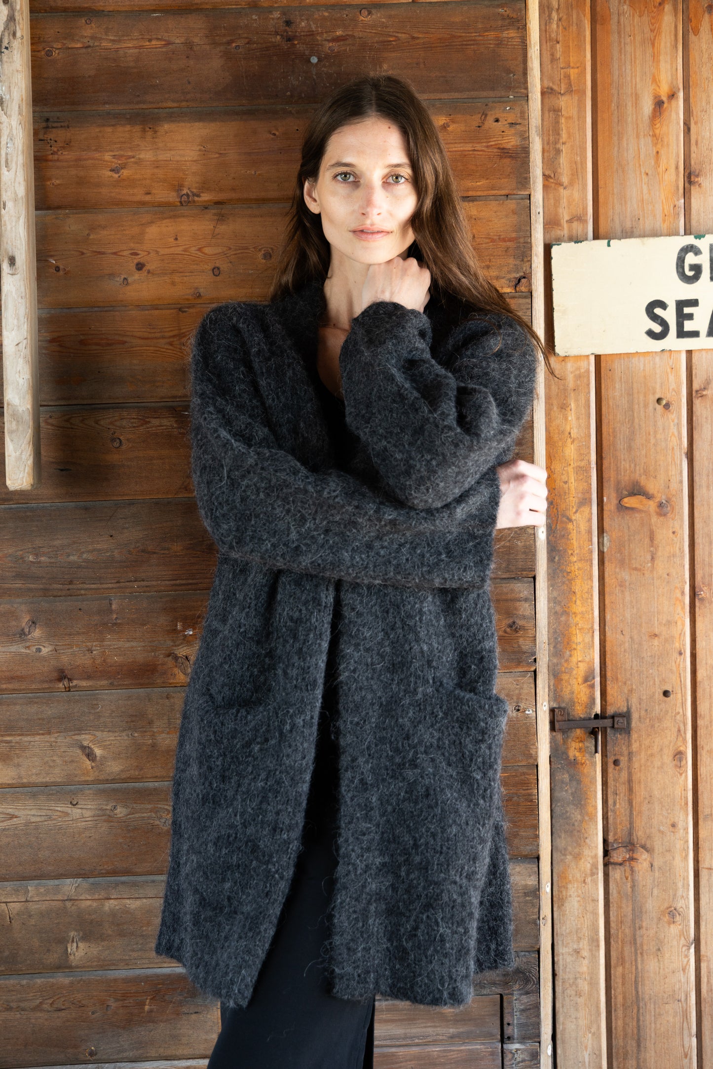 
                  
                    Ruby Long Cardigan | Charcoal
                  
                