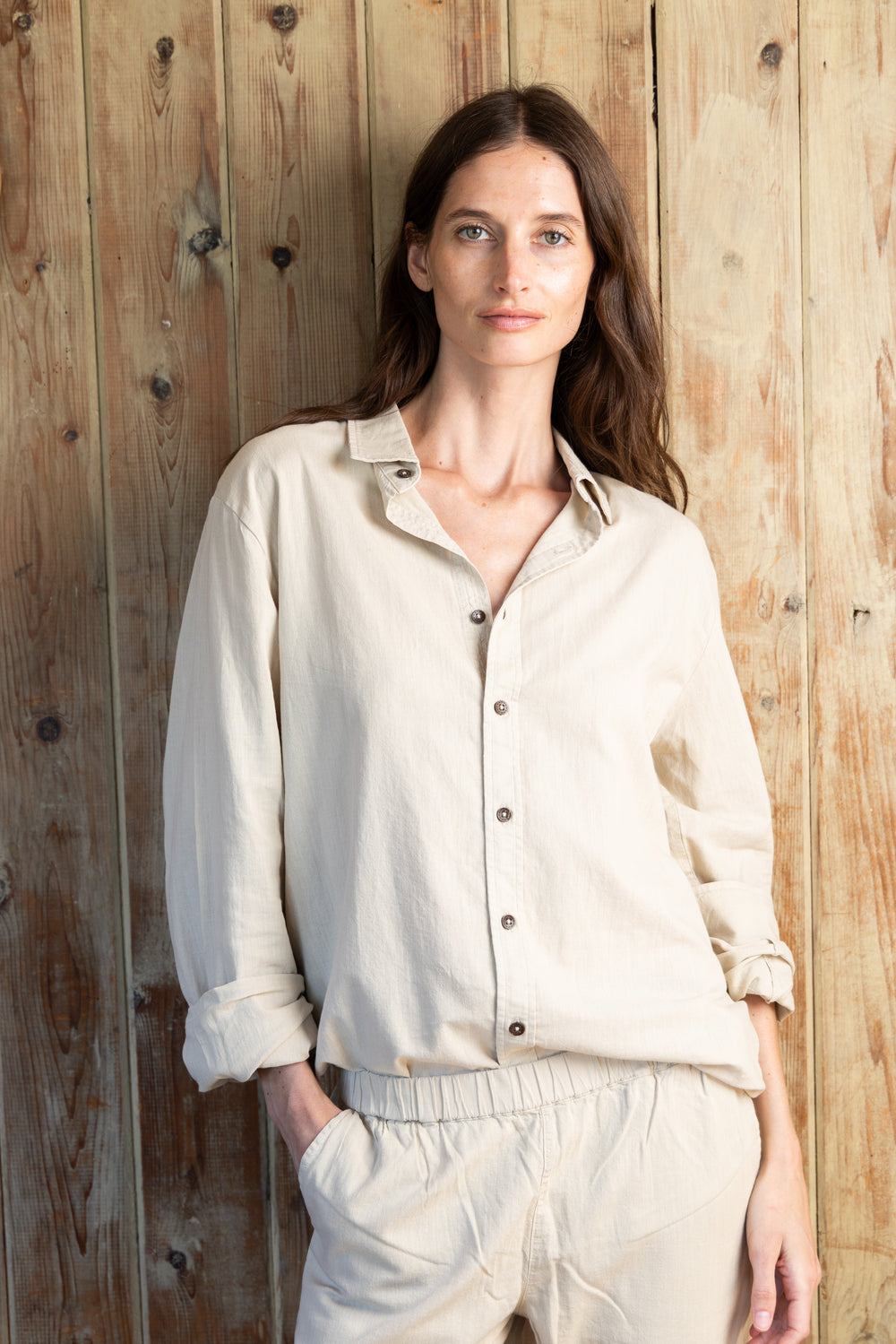 MORGAN BUTTON UP | Sand