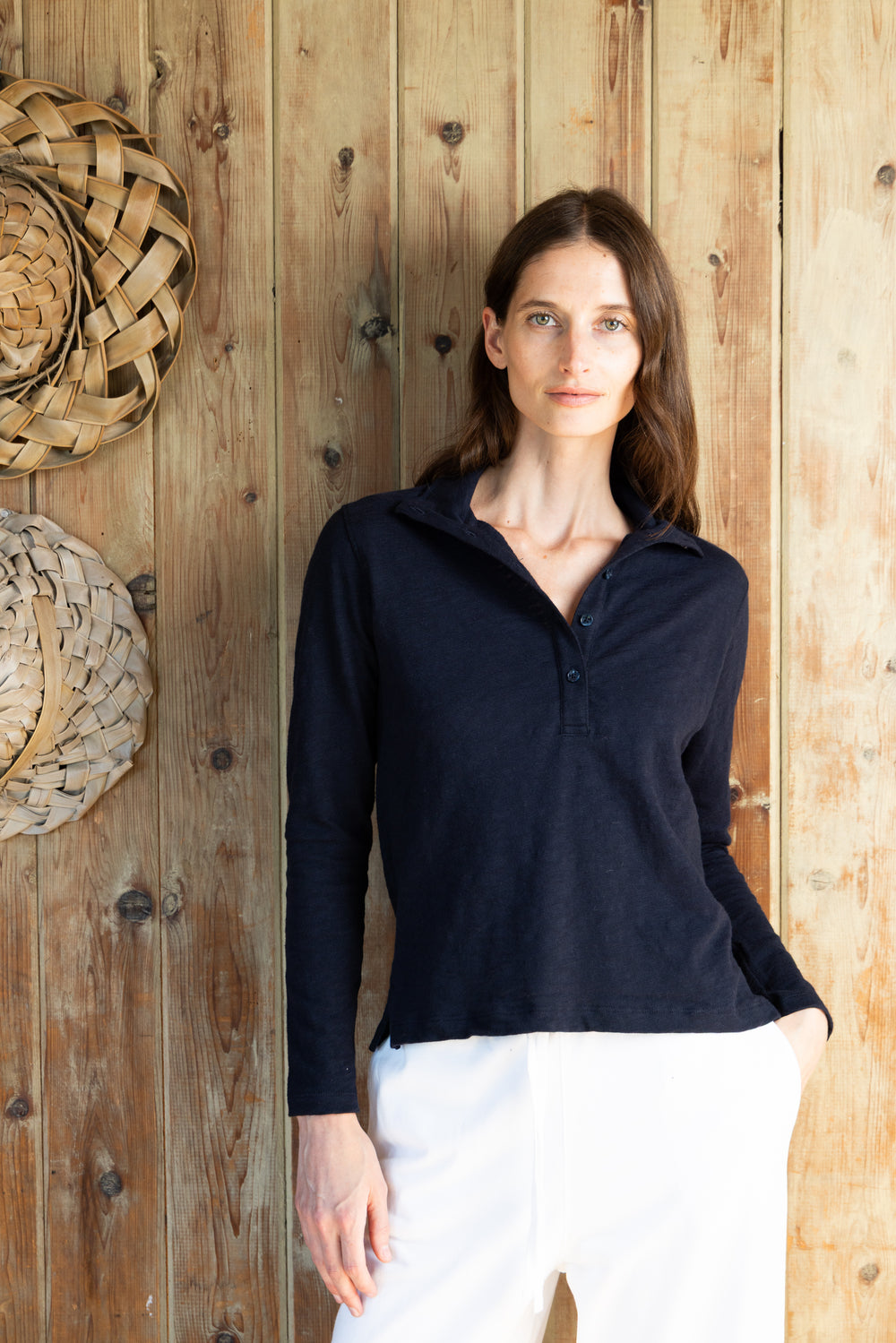 Jamie Quarter Button | Navy