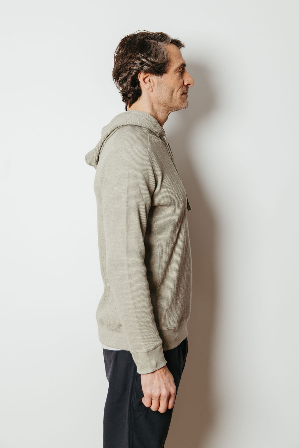 
                  
                    SANDRO WAFFLE HOODIE | Sage
                  
                