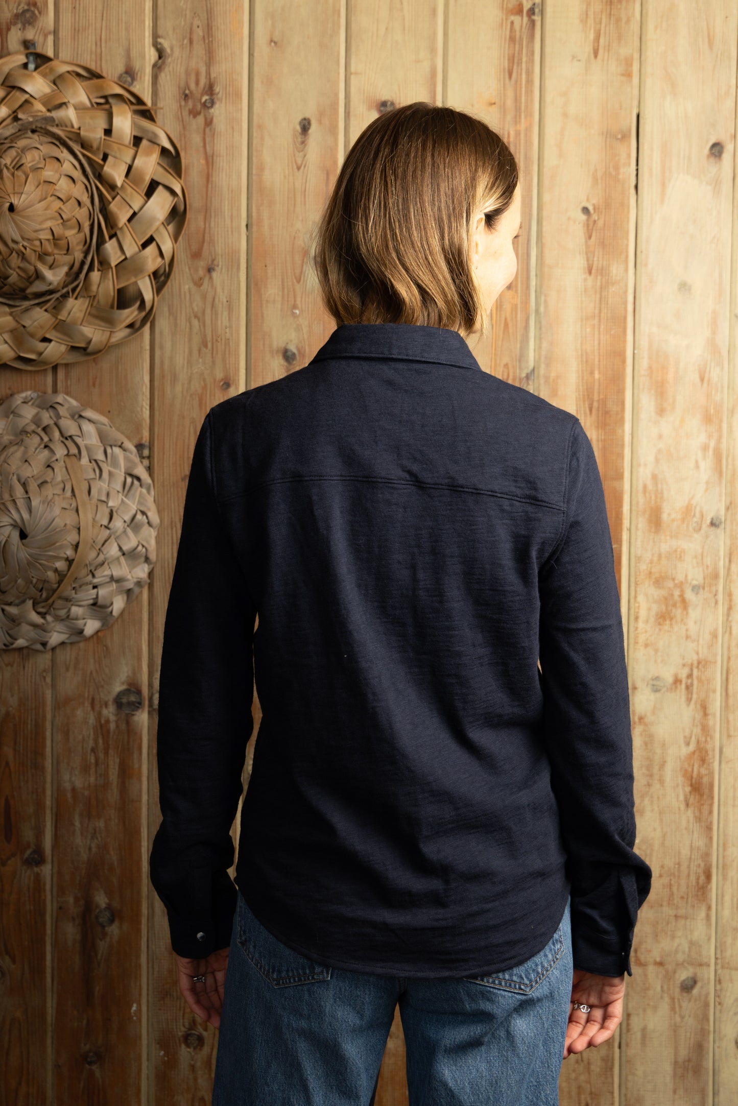 
                  
                    Gabby Western Shirt | Navy Flame
                  
                
