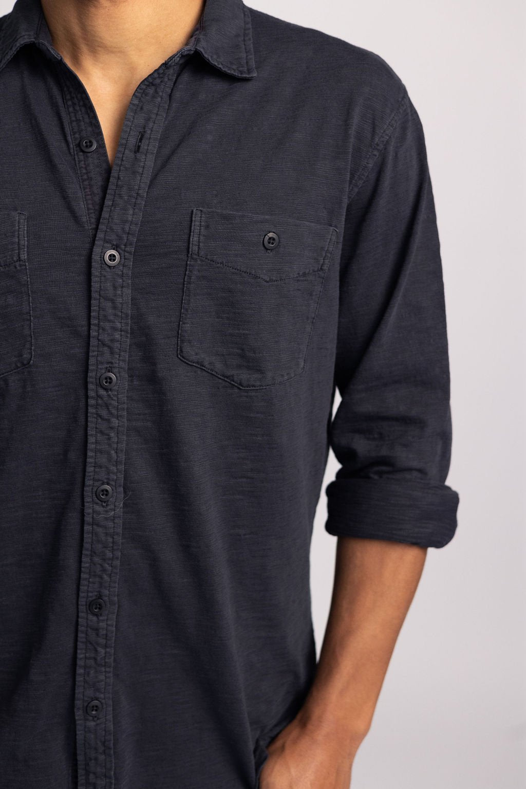 
                  
                    MIKE BUTTON UP | Washed Black
                  
                